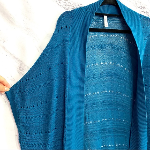 Frenchi Teal Cardigan with batwing Sleeve - Picture 4 of 6